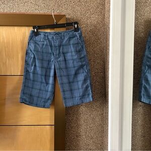 Univibe blue shorts with a checked pattern